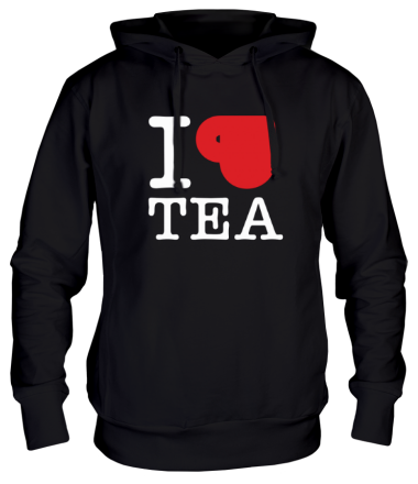 Толстовка худи I love tea (with cup)