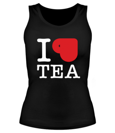 Женская майка борцовка I love tea (with cup)