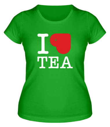 Женская футболка I love tea (with cup)