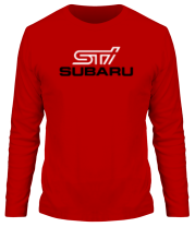 Мужская футболка длинный рукав Subaru STI фото