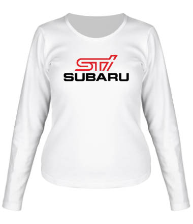 Женская футболка длинный рукав Subaru STI