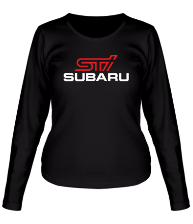 Женская футболка длинный рукав Subaru STI