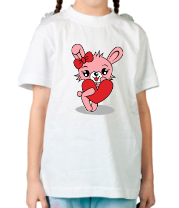 Детская футболка Зайка с сердечком фото