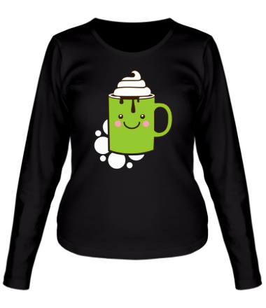 Женская футболка длинный рукав Кофе со сливками