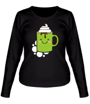 Женская футболка длинный рукав Кофе со сливками фото