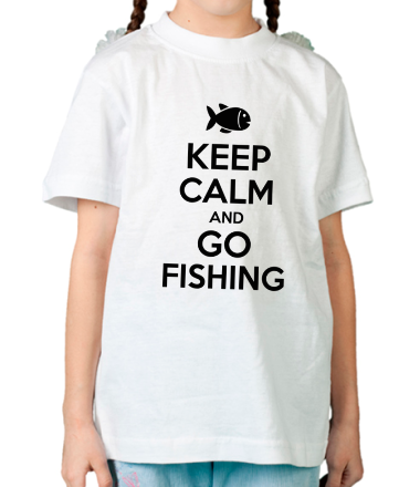 Детская футболка Keep calm and go fishing
