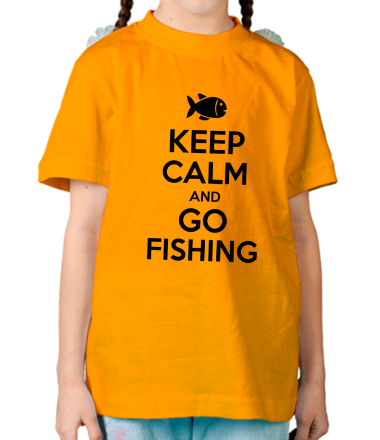 Детская футболка Keep calm and go fishing