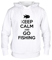 Толстовка худи Keep calm and go fishing фото