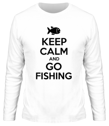 Мужская футболка длинный рукав Keep calm and go fishing