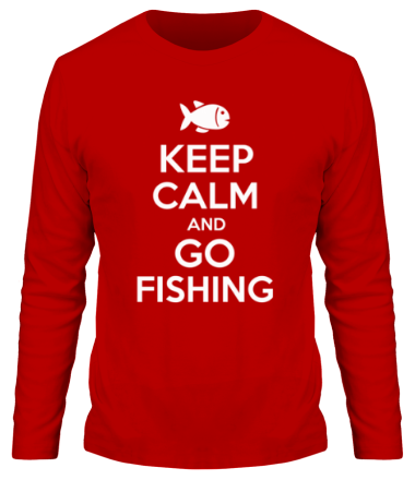 Мужская футболка длинный рукав Keep calm and go fishing