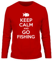 Мужская футболка длинный рукав Keep calm and go fishing фото