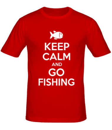 Мужская футболка Keep calm and go fishing