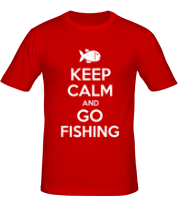 Мужская футболка Keep calm and go fishing фото