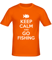 Мужская футболка Keep calm and go fishing фото