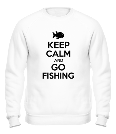 Толстовка без капюшона Keep calm and go fishing