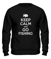 Толстовка без капюшона Keep calm and go fishing фото