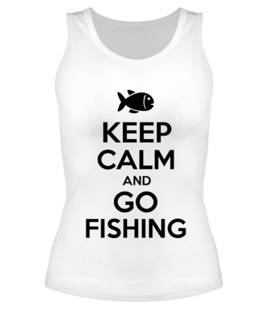 Женская майка борцовка Keep calm and go fishing