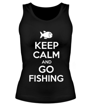 Женская майка борцовка Keep calm and go fishing