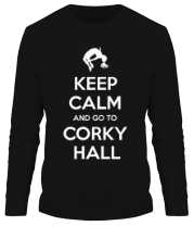 Мужская футболка длинный рукав Keep Calm and go to Corky Hall фото