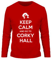 Мужская футболка длинный рукав Keep Calm and go to Corky Hall фото