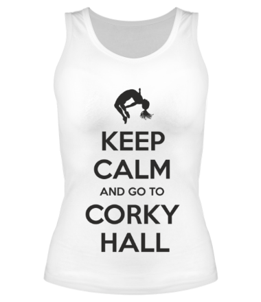 Женская майка борцовка Keep Calm and go to Corky Hall
