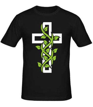 Мужская футболка Крест с вьюнком