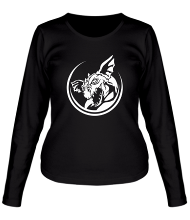Женская футболка длинный рукав Злой дракон