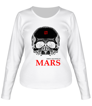 Женская футболка длинный рукав 30 second to mars (skull)