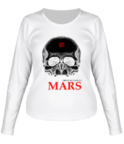 Женская футболка длинный рукав 30 second to mars (skull) фото