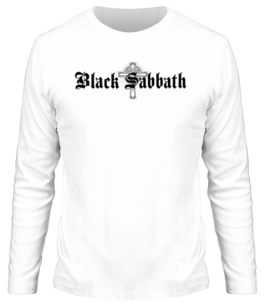 Мужская футболка длинный рукав Black Sabbath text with logo
