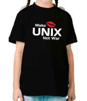 Детская футболка Make unix, not war фото