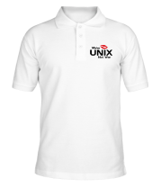 Мужская футболка поло Make unix, not war фото