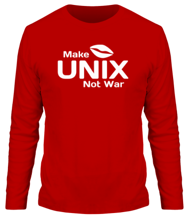 Мужская футболка длинный рукав Make unix, not war