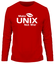 Мужская футболка длинный рукав Make unix, not war фото