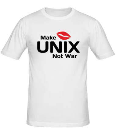 Мужская футболка Make unix, not war