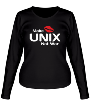 Женская футболка длинный рукав Make unix, not war