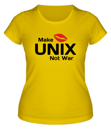 Женская футболка Make unix, not war
