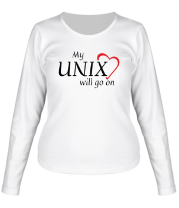 Женская футболка длинный рукав My Unix will go on фото