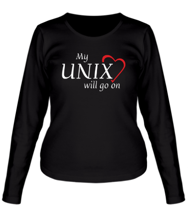 Женская футболка длинный рукав My Unix will go on