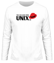 Мужская футболка длинный рукав You can leave your Unix on фото