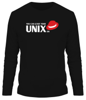 Мужская футболка длинный рукав You can leave your Unix on фото