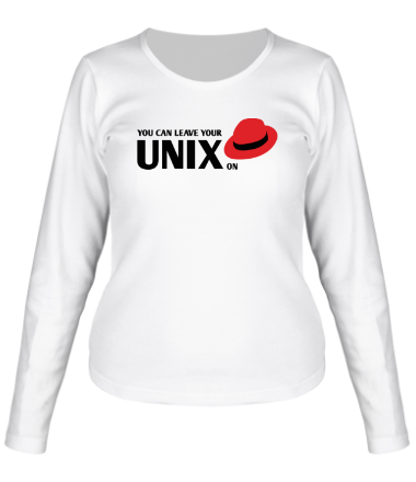 Женская футболка длинный рукав You can leave your Unix on