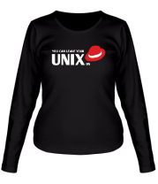Женская футболка длинный рукав You can leave your Unix on фото