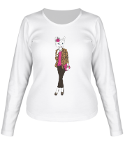 Женская футболка длинный рукав Гламурная кошечка фото