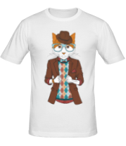 Мужская футболка Кот в пиджаке фото