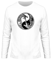Мужская футболка длинный рукав Два дракона Инь-Янь фото