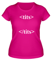 Женская футболка Tits (тег) фото