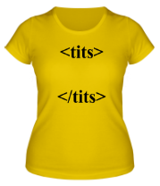 Женская футболка Tits (тег) фото