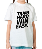 Детская футболка Train hard win easy фото