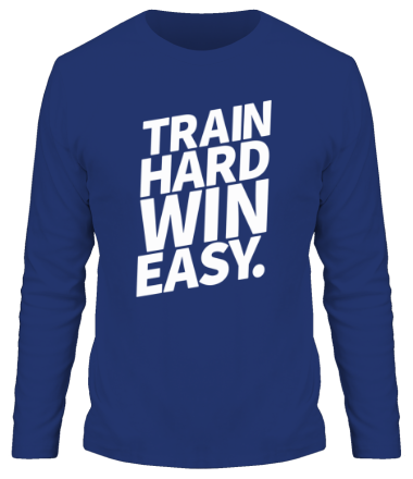 Мужская футболка длинный рукав Train hard win easy